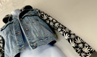 Upcycled Denim Hooded Jacket (Glow In the Dark Sleeves, XS-S)
