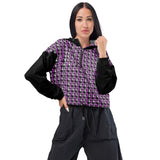 Cropped spLIT Checkered Leaf Windbreaker