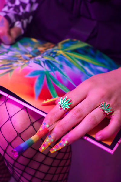 Cannabis Leaf Adjustable Ring